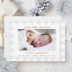 Merry Little Christmas Photo Collage Holiday Birth Announcement