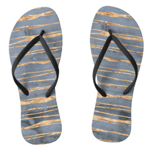 Messy Gold Line   Blue Periwinkle   Professional Flip Flops