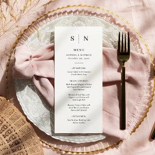 Minimal and Chic   Black and White Wedding Menu