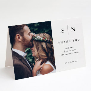 Minimal and Chic   Photo Wedding Thank You Card