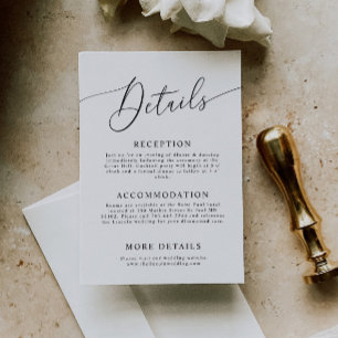 Minimal Wedding Details  Enclosure Card