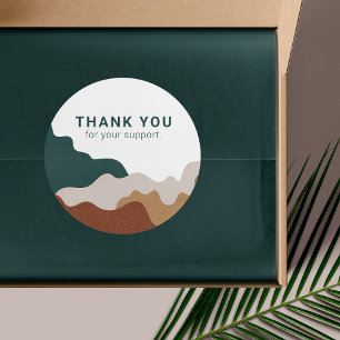 Minimalist Abstract Thank You Classic Round Sticker