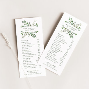 Minimalist Foliage   Salon Price List Rack Card