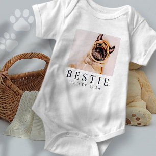 Minimalist Modern Chic Pet Bestie BFF Photo Baby Bodysuit