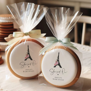 Minimalist Paris eiffel tower bridal welcome Sugar Cookie