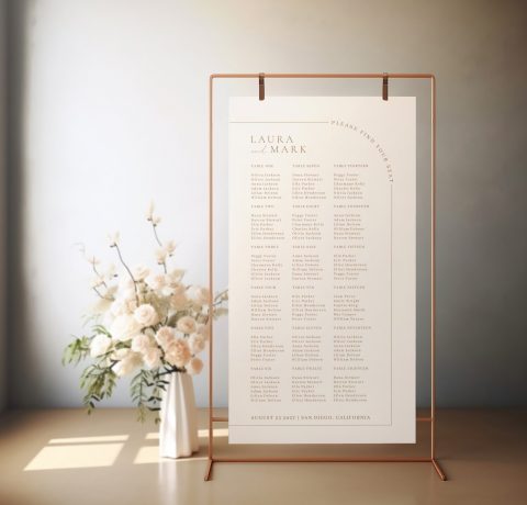 Modern Minimalist Arch Wedding Seating Chart