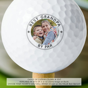 Modern BEST GRANDPA BY PAR Photo Golf Balls