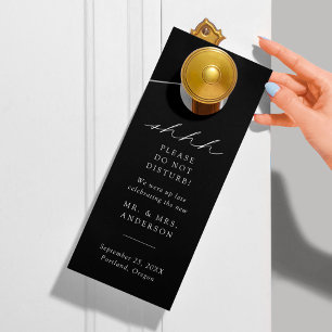 Modern Black and White Do Not Disturb Wedding Door Hanger