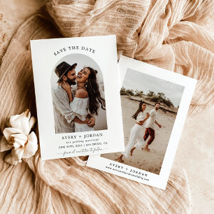 Modern Boho Save the Date   Photo Minimalist Cards