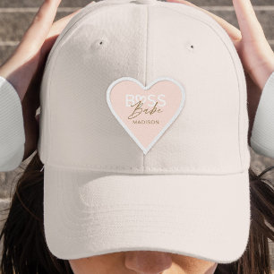 Modern Boss Babe Stylish Script Blush Pink Heart Patch