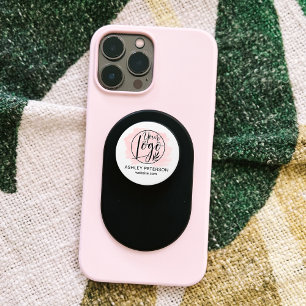 Modern chic Logo pink brushstroke typography PopSocket