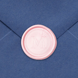 Modern Classic Round Border Monogram Wax Seal Sticker