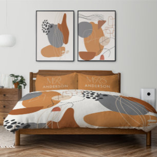 Modern elegant abstract geometric mid century chic duvet cover