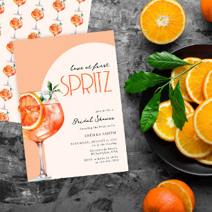 Modern Elegant Love at First Spritz Bridal Shower  Invitation