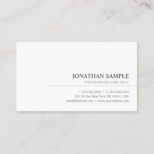 Modern Elegant Minimalist Professional Plain Business Card