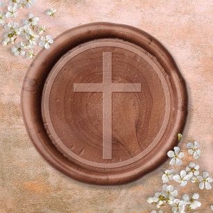 Modern Elegant Religious Christian Cross Wax Seal Sticker