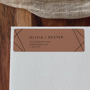 Modern Geometric   Copper Return Address Label