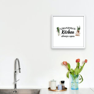 Modern Grandma's Kitchen Is Always Open Best Gift Poster