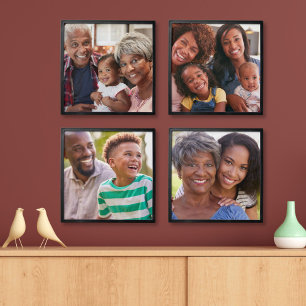 Modern Grandparents Photo Collage Wall Peel And Stick Photo Tile