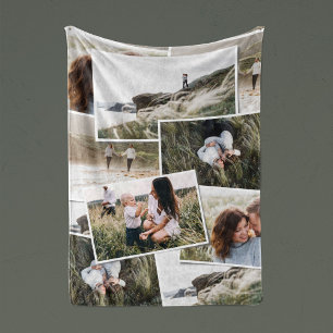 Modern minimal 5 photo elegant fleece blanket