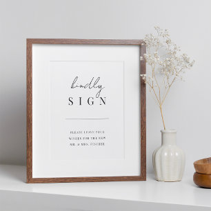 Modern Minimal Script Wedding Guestbook Sign