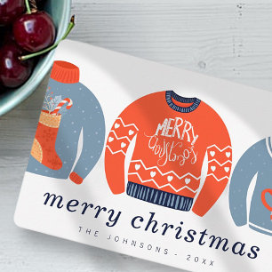 Modern Minimalist Chic Ugly Knitted Sweater Holiday Card