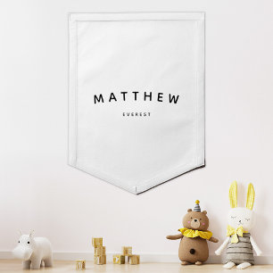 Modern Minimalist Custom Name Kids Room  Pennant