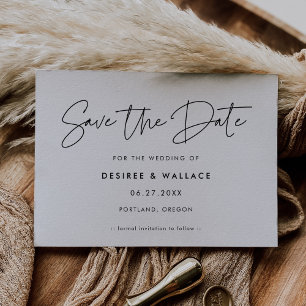 Modern minimalist save the date invitation