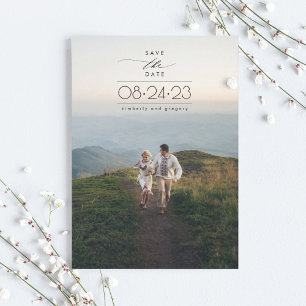 Modern Minimalist Save the Date Vertical Photo