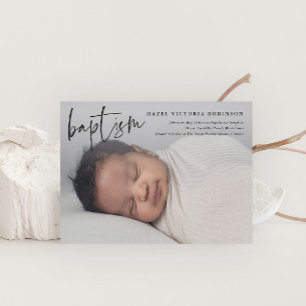 Modern Script Religious Baptism & Christening Invitation