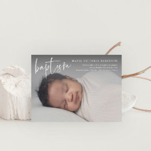 Modern Script Religious Baptism & Christening Invitation