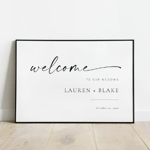 Modern Script Wedding Welcome Sign