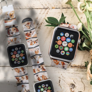 Modern Simple Chic Custom Eleven Photo Collage Apple Watch Band