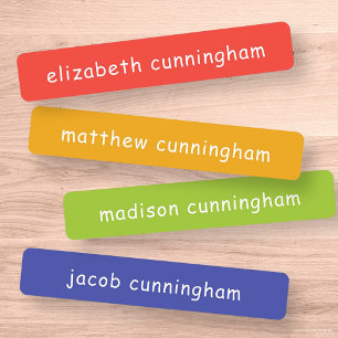 Modern Simple Cute Fun Playful Typography Names Kids' Labels