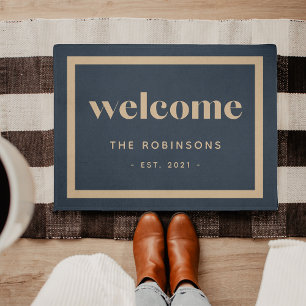 Modern Welcome   Personalized Doormat