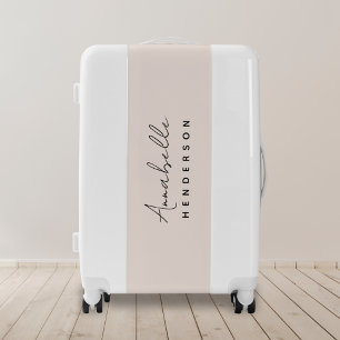 Monogram Blush Pink   Modern Minimalist Feminine Luggage