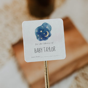 Moon and Stars Baby Shower Bookplate