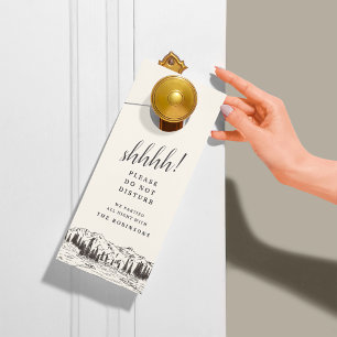 Mountain Sketch Wedding Welcome/Do Not Disturb Door Hanger