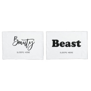 Mr and Mrs Beauty and Beast Couple Pillowcases