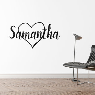 Name  Monogram Custom Personalized  Heart  Wall Decal