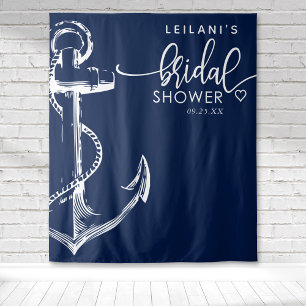 Nautical Anchor Bridal Shower Navy Tapestry