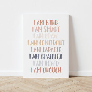 Neutral Affirmations for Kids Canvas Print