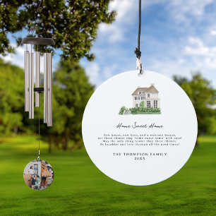 New Home Housewarming   Custom Message & Photo Wind Chime