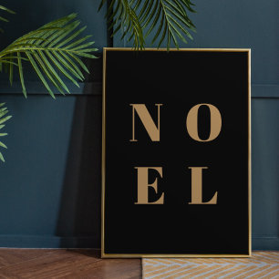 Noel Black and Gold   Trendy Stylish Christmas Poster