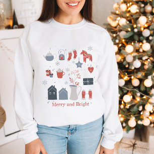 Nordic Christmas Merry and Bright  Sweatshirt