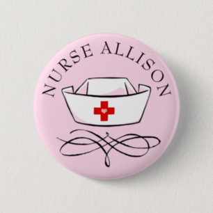 Nurse Cap Add Name Pink Button