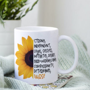 Nurse Definition Yellow Sunflower Essential Worker Coffee Mug