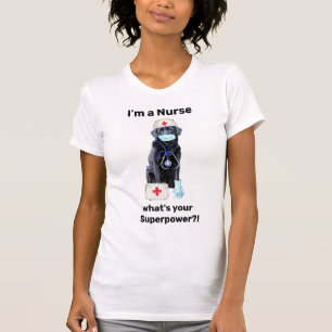 Nursing Cute Dog Medical Professional Super Nurse T-Shirt