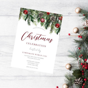 Office Corporate Christmas Party Celebration Invitation