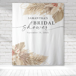 Pampas Grass Dried Palm Bridal Shower Tapestry